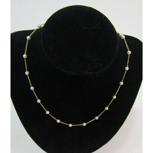 Gold Chain Pearl Choker Necklace Clasp Boho